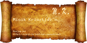 Misik Krisztián névjegykártya